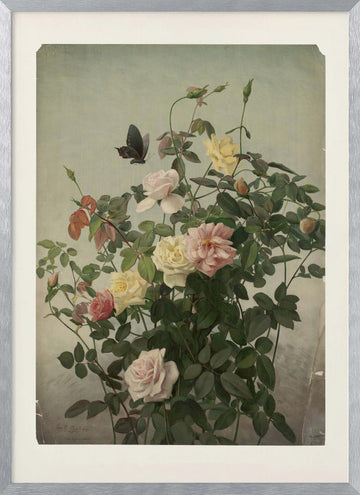 Roses | Poster - Silver Frame Interior