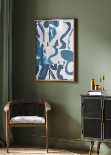 Dynamic Blue Abstract | Poster - Room Interior 2