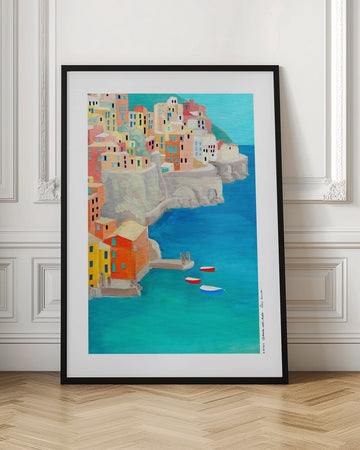 Colorful Coastal Village | Poster - Room Interior 1