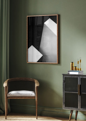 Stark White Geometry | Poster - Room Interior 2