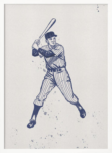 Classic Baseball Batter | Poster - White Frame Interior