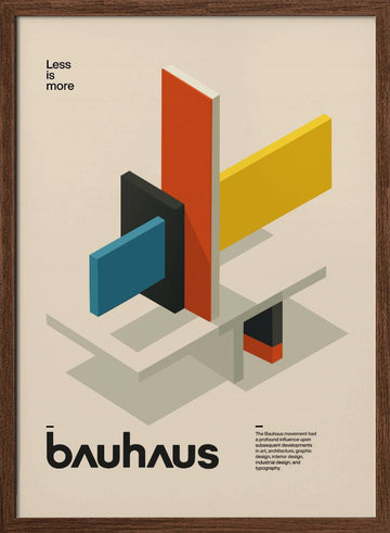 Geometric Shapes Bauhaus | Poster - Walnut Frame Interior