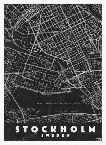 Minimalist Stockholm Map | Poster - White Frame Interior
