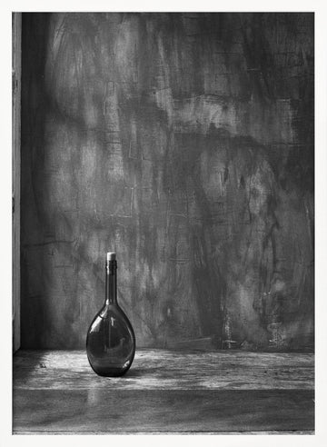 Dark Glass Bottle Still | Poster - White Frame Interior
