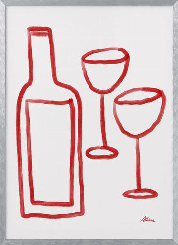 Red Wine | Poster - Silver Frame Interior