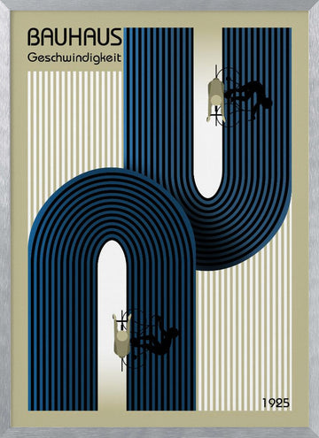 Bauhaus Speed Cyclists | Poster - Silver Frame Interior