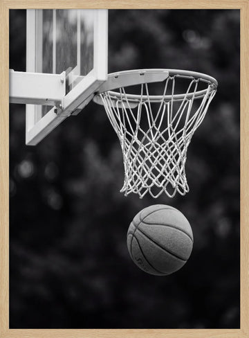 Basketball Hoop Shot | Poster - Wood Frame Interior