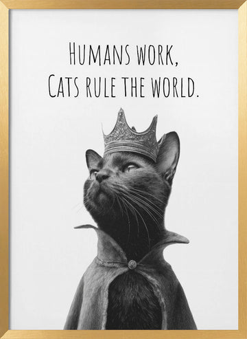 Majestic Cat King | Poster - Gold Frame Interior