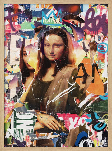 Urban Collage Portrait | Poster - Wood Frame Interior