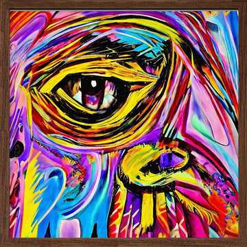 Vibrant Abstract Eye | Poster - Walnut Frame Interior