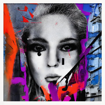 Vibrant Abstract Portrait | Poster - White Frame Interior