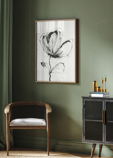 Expressive Ink Flower | Poster - Room Interior 2