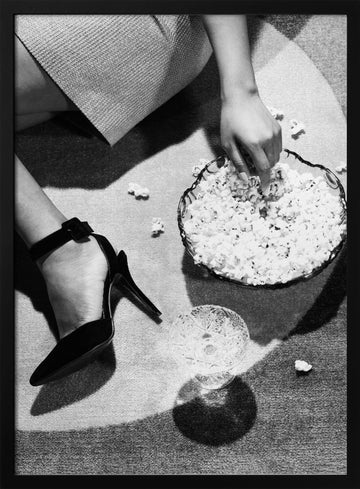 Popcorn and Heels | Poster - Black Metal Frame Interior