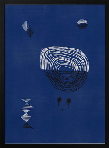 Indigo Night Gaze | Poster - Black Metal Frame Interior