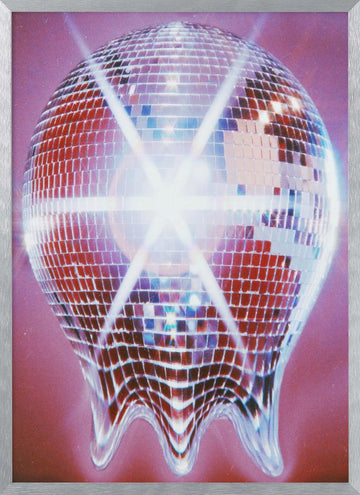 Melting Disco Ball | Poster - Silver Frame Interior