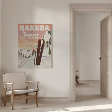 Retro Hakuba Skiing | Canvas - Room Interior 1