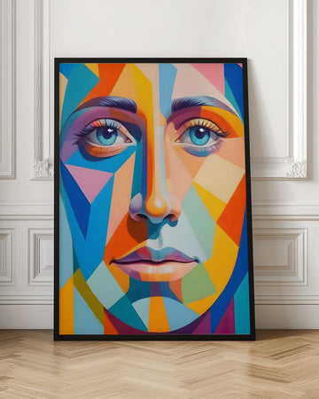 Vibrant Geometric Portrait | Poster - Room Interior 1