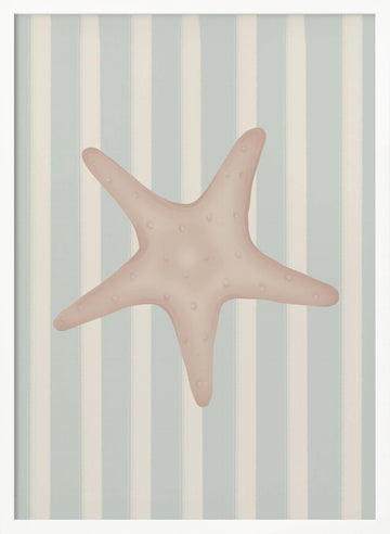 Coastal Starfish Stripes | Poster - White Frame Interior