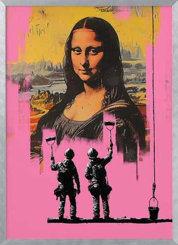 Pink Monalisa | Poster - Silver Frame Interior