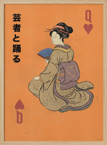 Geisha Queen of Hearts | Poster - Wood Frame Interior
