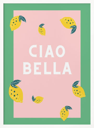 Ciao Bella Lemons | Poster - White Frame Interior