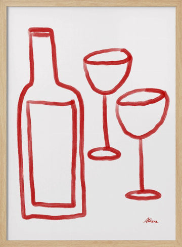 Red Wine | Poster - Wood Frame Interior