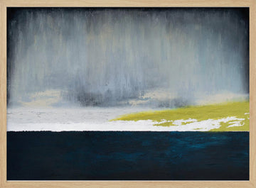 Rain Over Yellow Field | Poster - Wood Frame Interior