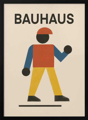 Bauhaus Walking Figure | Poster - Black Metal Frame Interior