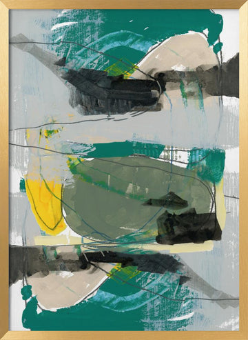 Vibrant Abstract Strokes | Poster - Gold Frame Interior