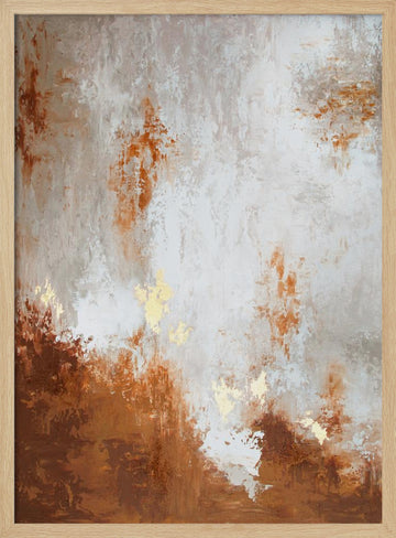 Golden Earth Abstract | Poster - Wood Frame Interior