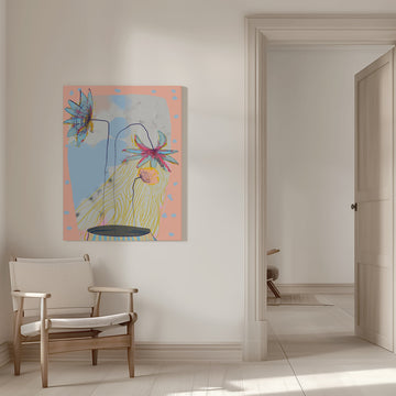 Abstract Pastel Flowers | Canvas - Room Interior 1