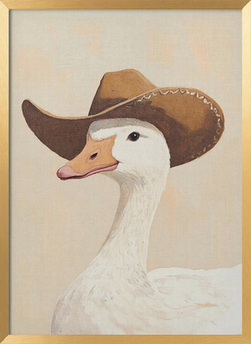 Cowboy Goose | Poster - Gold Frame Interior