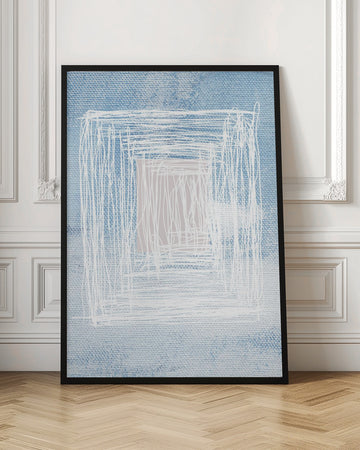 White Linear Patterns With Geometric Design | Poster - Room Interior 1