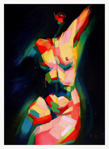 Dynamic Colorful Nude | Poster - White Frame Interior