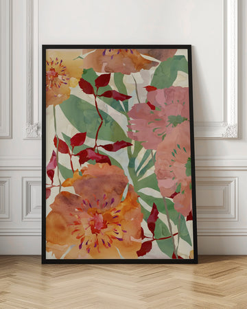 Watercolor Garden Flowers | Poster - Room Interior 1