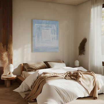 White Linear Patterns With Geometric Design | Canvas - Room Interior 2