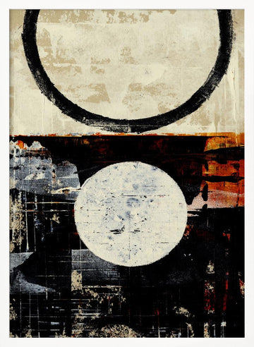 Stark Geometric Circles | Poster - White Frame Interior