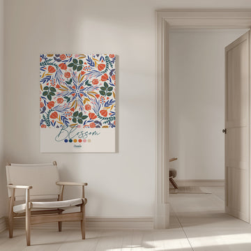 Vibrant Botanical Pattern | Canvas - Room Interior 1