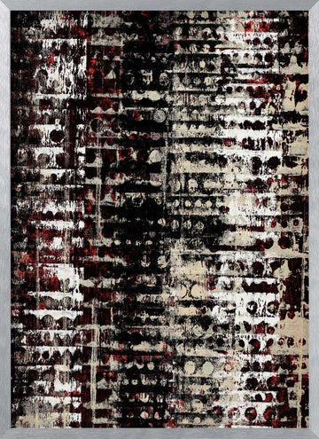 Distressed Geometric Abstract | Poster - Silver Frame Interior