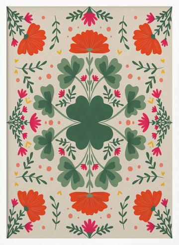 Vibrant Folk Floral | Poster - White Frame Interior