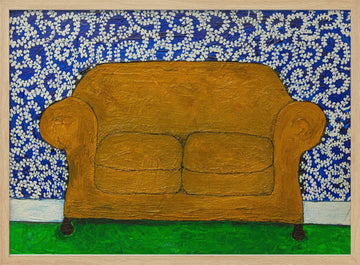 Cozy Living Room Sofa | Poster - Wood Frame Interior