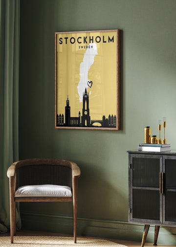 Stockholm Sweden Map | Poster - Room Interior 2