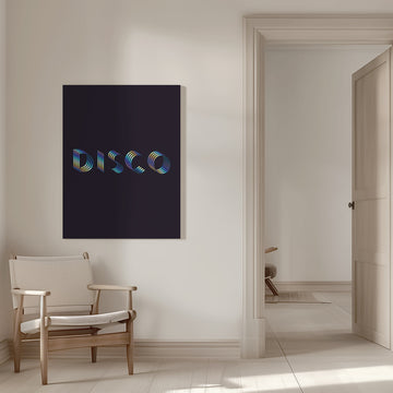 Holographic Disco Typography | Canvas - Room Interior 1