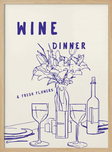 Elegant Evening Setup | Poster - Wood Frame Interior