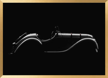 Classic Car Silhouette | Poster - Gold Frame Interior