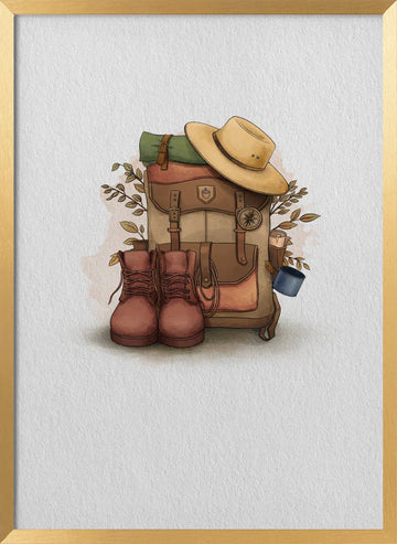 Ready for Adventure | Poster - Gold Frame Interior