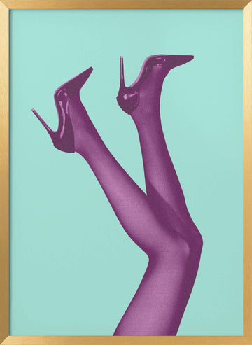 Fashionable Purple Heels | Poster - Gold Frame Interior