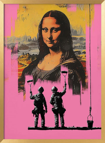 Pink Monalisa | Poster - Gold Frame Interior