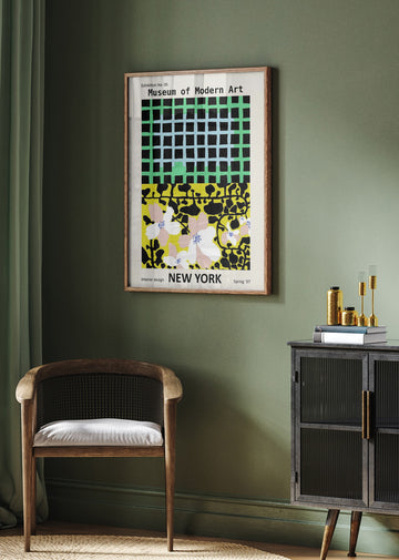 Vibrant Abstract Floral Grid | Poster - Room Interior 2