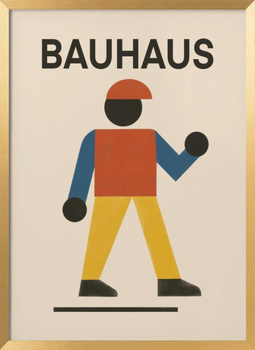 Bauhaus Walking Figure | Poster - Gold Frame Interior